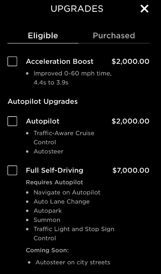 7月1日前特斯拉為老車主提供Autopilot選裝升級折扣價