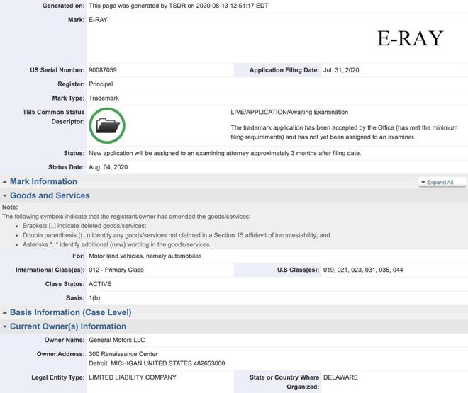 通用5年后再次更新“E-Ray”商標(biāo) 或?yàn)榇蛟祀妱?dòng)版科爾維特