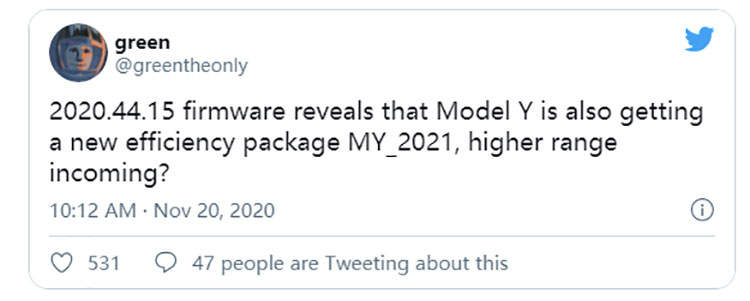 換裝新電池？特斯拉Model Y固件代碼隱藏屬性曝光
