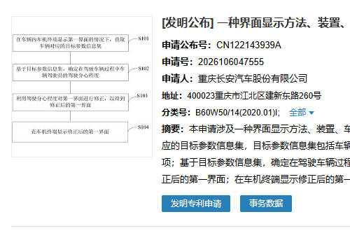 长安汽车公开一项车载显示专利，解决大屏通病！
